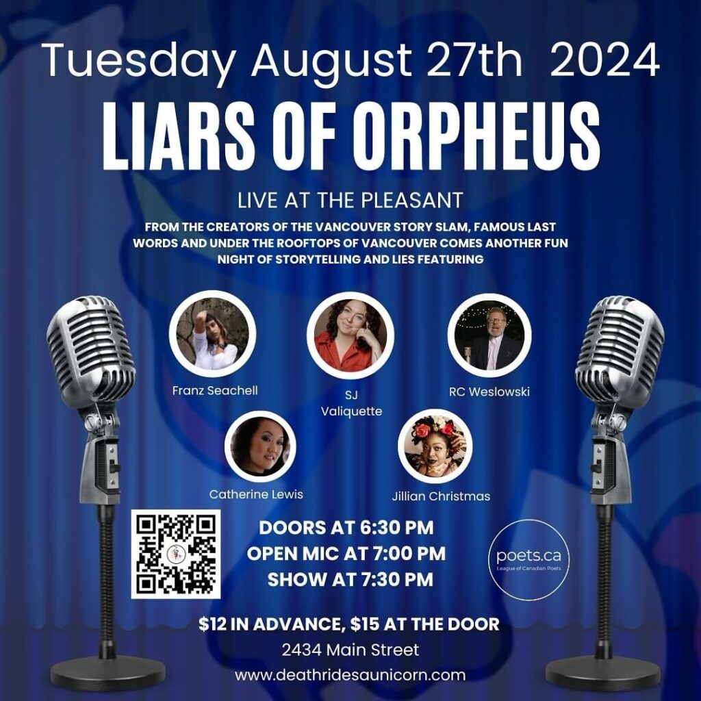 Liars of Orpheus Episode 3, Tuesday, August 27th, The Pleasant, 2434 Main Street, 7-10pm